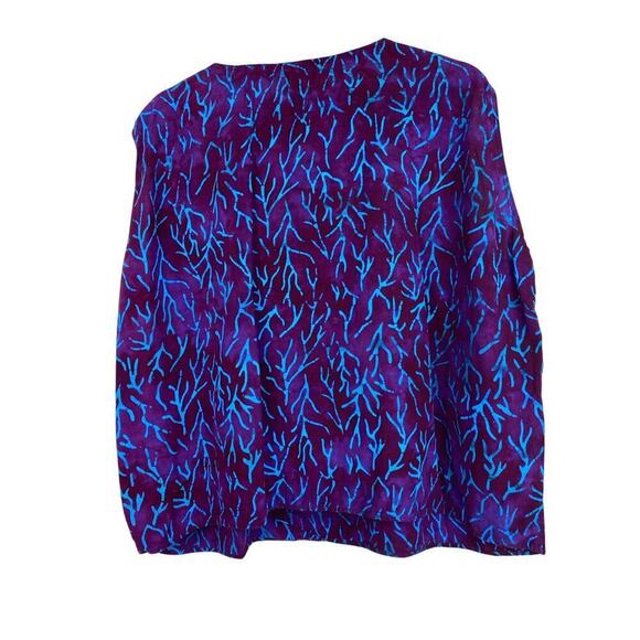 La Luna Loca Women's 3XL Purple Blue Coral Sleeveless Tank Top Made in Bali - Picture 2 of 6